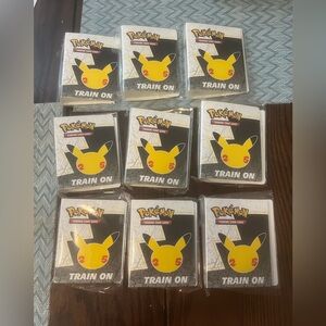 Pokemon 25th Anniversary Pikachu Train On Trading Card Mini Binder Set of 9